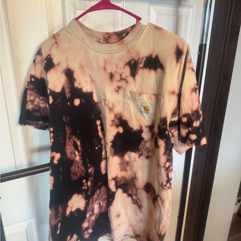 Vintage Carhartt Black Original Fit Pocket Tee with bleach design
